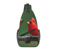 LLOTPQ Unisex Red birds Print Cross Chest Bag - Lightweight Travel Sling Backpack, Perfect for Hiking, and Everyday Use