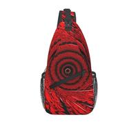 LLOTPQ Unisex Red Flower Vortex Spiral Print Cross Chest Bag - Lightweight Travel Sling Backpack, Perfect for Hiking, and Everyday Use