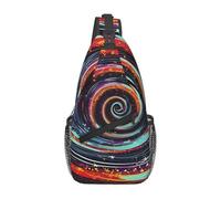 LLOTPQ Unisex Space Spiral Cosmic Print Cross Chest Bag - Lightweight Travel Sling Backpack, Perfect for Hiking, and Everyday Use