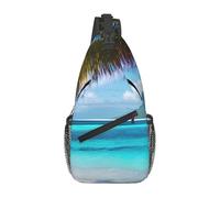 LLOTPQ Unisex Tahiti Beach Print Cross Chest Bag - Lightweight Travel Sling Backpack, Perfect for Hiking, and Everyday Use