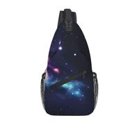 LLOTPQ Unisex Universe Galaxy Space Print Cross Chest Bag - Lightweight Travel Sling Backpack, Perfect for Hiking, and Everyday Use