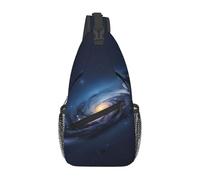 LLOTPQ Unisex Universe Milky Way Galaxy Print Cross Chest Bag - Lightweight Travel Sling Backpack, Perfect for Hiking, and Everyday Use