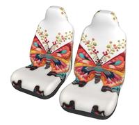 LLOTPQ Universal Auto Front Seat Covers â€“ Washable, Breathable â€“ Fits Car, SUV, Sedan, Truck â€“ Embroidery Colorful Butterfly Full Print Design