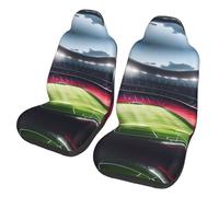 LLOTPQ Universal Auto Front Seat Covers â€“ Washable, Breathable â€“ Fits Car, SUV, Sedan, Truck â€“ Stadium Football Satdium Field Light Night Full Print Design
