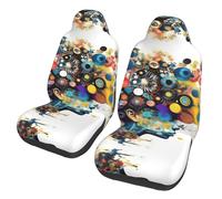 LLOTPQ Universal Auto Front Seat Covers - Washable, Breathable - Fits Car, SUV, Sedan, Truck - Artificial Intelligence Brain Full Print Design
