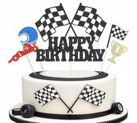 LLOUSSAK cars cake topper, race car cake topper, hot wheels cake topper, car cake topper, race car cake decorations for Birthday Party, Hot Wheels Cake Decorations, Racing Cake Decorations, Car Cake D