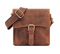 Lloyd Baker - CHENNAI Real Genuine Leather Small Crossbody Bag, Buckle Fastening Flapover Everyday Shoulder Bag, Structured Boho Style Distress Leather Messenger Bag