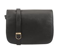 Lloyd Baker Genuine Leather Crossbody Bag, Soft Shoulder Handbag with Adjustable Strap, Compact Size with Multiple Compartments, Nahan (BLACK)