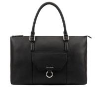 Lloyd Baker London - DARIAH Leather Tote Bag: Women's Classic and Modern Design in 100% Genuine Full Grain Leather with a Full Zip Closure- JET BLACK (Black)