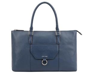 Lloyd Baker London - DARIAH Leather Tote Bag: Women's Classic and Modern Design in 100% Genuine Full Grain Leather with a Full Zip Closure- GIBRALTAR SEA (Dark Blue)