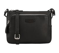 Lloyd Baker London - DEVAL Double-Zip Leather Crossbody Bag: Women's Functional Design in 100% Genuine Full-Grain Leather- JET BLACK (Black)