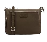 Lloyd Baker London - DEVAL Double-Zip Leather Crossbody Bag: Women's Functional Design in 100% Genuine Full-Grain Leather- BURNT OLIVE (Dark Green)