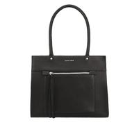 Lloyd Baker London - DIXIE Leather Shoulder Bag: Women's Medium Zip-Top Shoulder Bag in 100% Genuine Full Grain Leather with a Modern Design- JET BLACK (Black)