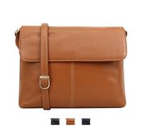 Lloyd Baker London Genuine Leather Crossbody Bag, Flap-Over Design with Adjustable Strap | Kheda (Tan)