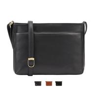 Lloyd Baker London Genuine Leather Crossbody Bag with Multiple Zips and Adjustable Shoulder Strap | Tamarra (Navy)