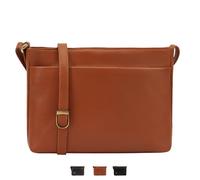 Lloyd Baker London Genuine Leather Crossbody Bag with Multiple Zips and Adjustable Shoulder Strap | Tamarra (TAN)