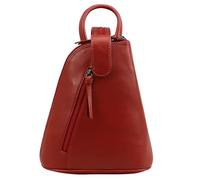 Lloyd Baker London Genuine Leather Daypack, Women’s Leather Backpack, Compact Handbag - BHIWANI (RED (BERRY))