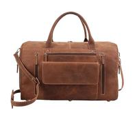 Lloyd Baker London Genuine Leather Distressed Duffle Bag for Men & Women - Premium Weekender Travel/Sports Holdall with Spacious Main Compartment and Adjustable, Removable Strap | Denzel (Brown)