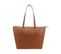 Lloyd Baker London - GLOSHI Leather Tote Bag: Women's Classic Modern Design in 100% Genuine Full Grain Leather with a Full Zip Closure- CARAMEL CAFÉ (Tan)