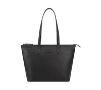 Lloyd Baker London - GLOSHI Leather Tote Bag: Women's Classic Modern Design in 100% Genuine Full Grain Leather with a Full Zip Closure- JET BLACK (Black)