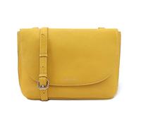 Lloyd Baker London - LYNA Flap-Over Crossbody Bag: Women's Modern Design in 100% Genuine Full Grain Leather- CEYLON YELLOW (Yellow)