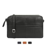 Lloyd Baker London Premium Genuine Leather Shoulder Bag with Multiple Compartments and Top Zip Closure | Batian (Black)