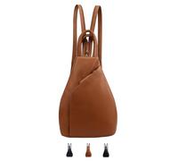 Lloyd Baker London - Zue Sleek Leather Triangle 100% Genuine Leather Women's Backpack - Modern & Versatile Design with Dual Zipped Access (TAN)