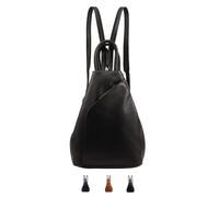 Lloyd Baker London - Zue Sleek Leather Triangle 100% Genuine Leather Women's Backpack - Modern & Versatile Design with Dual Zipped Access (BLACK)