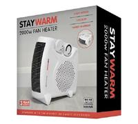 Lloytron 2000w Fan Heater with 2 Heat Settings & Cool Blow F2003WH Compact CE