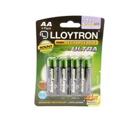 LLOYTRON NiMH Rechargeable AccuUltra Batteries / AA Size / 2700mAh / 4 Pack - B1025, Green
