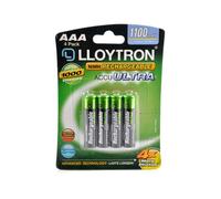 LLOYTRON NiMH Rechargeable AccuUltra Batteries / AAA Size / 1100mAh / 4 Pack - B1004