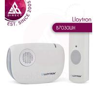 Lloytron B7030 Dingdong MIP3 Battery Operated Portable Door Chime Kit│White