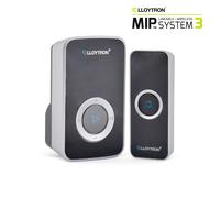 Lloytron MIP System 3 Doorbell Kit with 32 Melody Plug-in Chime Receiver and Battery Operated Bell Push - 200m Wireless Range - 32 Sounds - Mains Powered Receiver - B7531WH -White
