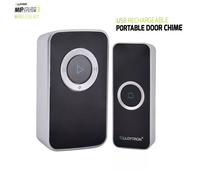 LLOYTRON MIP System 3 Doorbell Kit - USB Rechargeable Portable Chime Receiver and Battery Operated Bell Push - 175m Wireless Range / 32 Melodies / Easy Set-up / Volume Control - Black - B7032BK