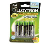 LLOYTRON NiMH Rechargeable AccuDigital Batteries / AA Size / 1300mAh / 4 Pack - B012