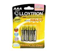 LLOYTRON NiMH Rechargeable AccuReady Batteries / AAA Size / 550mAh / Ready to Use/ 4 Pack - B008