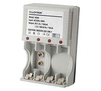 LLOYTRON Plugin Home Battery Charger for AA / AAA / 9V (PP3) NiMh / NiCd Rechargeable Batteries - Charge 1 to 4 Batteries at Once - B046 - Grey