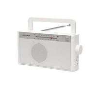 Lloytron® Rhythm Rechargeable Portable AM/FM Radio - Built-in Lithium Battery - Mains or Battery Powered - N2408WH - White