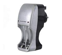 LLOYTRON Slimline AA / AAA Battery Charger for NiMh / NiCd Rechargeable Batteries - Charge 2 or 4 Batteries at Once - B1501 - Silver