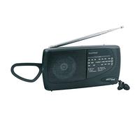 LLOYTRON ‘Sports’ 3 Band Personal Sports Radio with Earphones - Integral Fold Flat Carry Handle - Telescopic Antenna - Earphone Socket - Rotary Controls - Tuning Window - Battery Powered - N736 - Black
