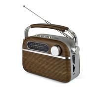 LLOYTRON "Vintage" Style AM/FM Radio with MusicStream- Portable and Rechargeable - MP3 Playback via USB or Micro SD - Mains or Battery Powered - N640