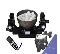 LLOZoo Tennis Ball Machine Double Head Table Tennis Robo, Optional Single/Double Serve, Holds 110 Balls, with remote control, Serve Speed: 4-40 M/s, for Beginners Solo Trainer,A