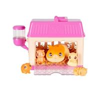LLP Little Live Pets Hamster Mini Interactive Toy, 3 Surprise Babies | 20+ sounds, deluxe hutch reveals 3 babies, accessories; interactive pet toy for kids ages 4+