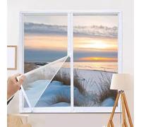 LLPEIJIE026 Thermal Curtain Cold Protection Window Insulation Film With Zipper, Clear Window Insulated Windproof Film Easy Installation Secondary Glazing Film,Custom Size (W180xD150cm/71x59in)