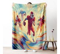 LLponhg Abstract Football Motion Kids Fleece Blanket for Boys Girls Soft Color Gradient Motifs Sherpa Throw Blanket Cozy Plush Vibrant Orange Blanket for Bed Sofa Couch Warm Bedding Gifts, 70x100 cm
