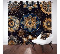 LLponhg Bohemian Mandala Blackout Curtains Abstract Floral Window Curtain Panels for Living Room Decor Thick Thermal Drapes for Kids Adult Bedroom Blackout Window Treatments, 2 Panels 36" x 84"