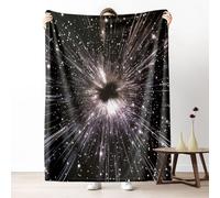 LLponhg Celestial Starburst Throw Blanket for Sofa Constellation Scatter Fleece Blanket for Adults, Warm Plush SoftCosmic Black Bed Blanket for Couch Cozy, 100x130 cm