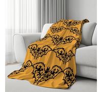 LLponhg Halloween Bat Fleece Throw Blanket Gothic Pattern Sherpa Blanket for Kids Adult Spooky Animal Sofa Bed, Lightweight Room Decor, 180x230 cm