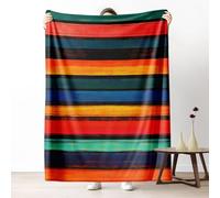 LLponhg Linear Stripe Art Throw Blanket for Sofa Color Transition Waves Fleece Blanket for Adults, Warm Plush SoftSaffron Bed Blanket for Couch Cozy, 100x130 cm