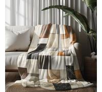 LLponhg Marble quilted style Throw Blanket for Sofa Fleece Blanket for Adults, Warm Plush SoftWhite-Brown Bed Blanket for Couch Cozy, 100x130 cm